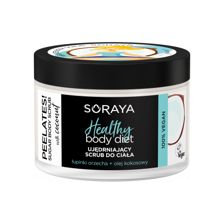 Soraya Healthy Body Diet Peelates intensywnie ujędrniający scrub do ciała z łupinkami orzecha i olejkiem kokosowym 200g