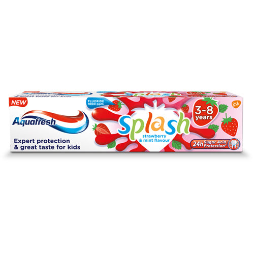 Aquafresh Splash Toothpaste pasta do zębów dla dzieci 3-8 lat Strawberry & Mint 50ml