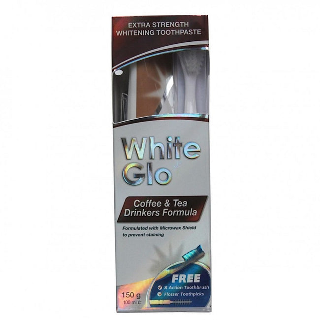 White Glo Coffee & Tea Drinkers Formula wybielająca pasta do zębów dla osób regularnie pijących kawę i herbatę 100ml + szczoteczka