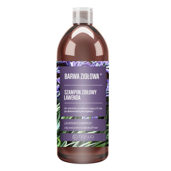 Barwa Ziołowa szampon ziołowy do włosów przetłuszczających się ze skłonnością do łupieżu Lawenda 480ml