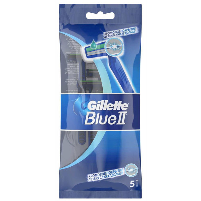 Gillette Blue II Chromium jednorazowe maszynki do golenia dla mężczyzn 5szt