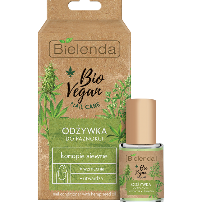 Bielenda Bio Vegan Nail Care odżywka do paznokci wzmacniająco-utwardzająca Konopie Siewne 10ml