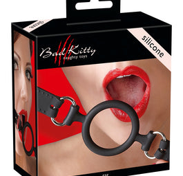 Bad Kitty Gag knebel silikonowy pierścień 5cm Czarny