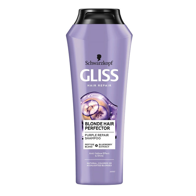 Gliss Kur Blonde Hair Perfector Shampoo szampon do naturalnych farbowanych lub rozjaśnianych blond włosów 250ml