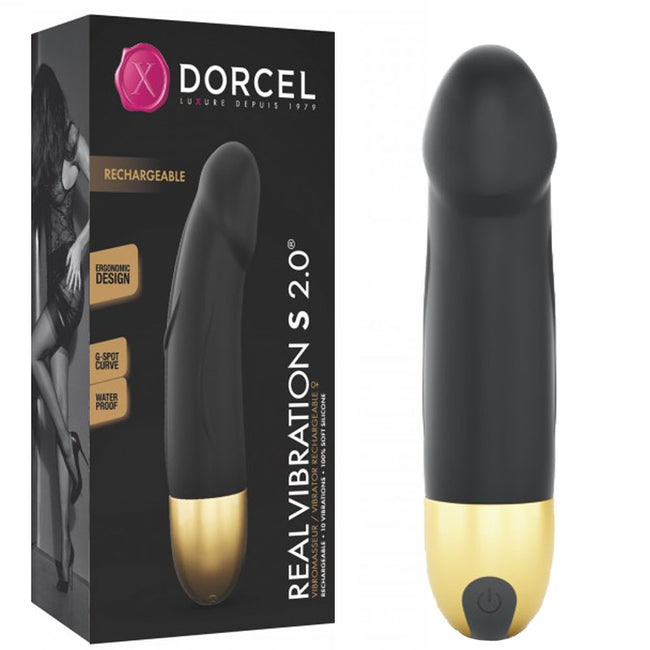 Marc Dorcel Real Vibration S 2.0 wibrujące dildo w rozmiarze S Black & Gold