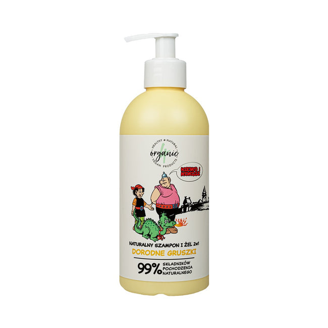 4organic Kajko i Kokosz naturalny szampon i żel do mycia dla dzieci 2w1 Dorodne Gruszki 350ml