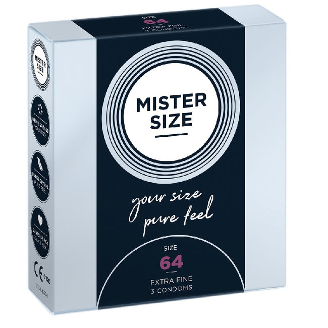 Mister Size Condoms prezerwatywy dopasowane do rozmiaru 64mm 3szt.