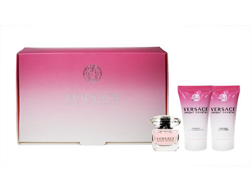 Versace Bright Crystal zestaw woda toaletowa 5ml + balsam do ciała 25ml + żel pod prysznic 25ml