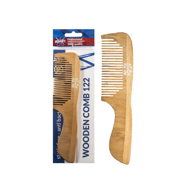 Ronney Professional Wooden Comb profesjonalny drewniany grzebień do włosów 184x45mm RA 00122
