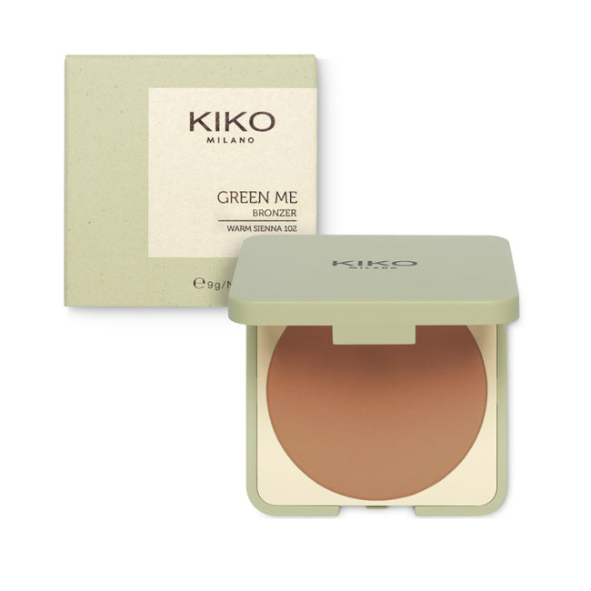 KIKO Milano Green Me Bronzer kompaktowy puder brązujący o matowym wykończeniu 102 Warm Sienna 9g