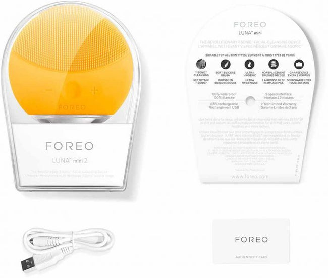 Foreo Luna Mini 2 szczoteczka soniczna do oczyszczania twarzy z efektem masującym Sunflower Yellow