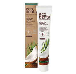 Ecodenta Certified Organic Anti-Plaque Toothpaste przeciwdziałająca płytce nazębnej pasta do zębów z olejem kokosowym 75ml