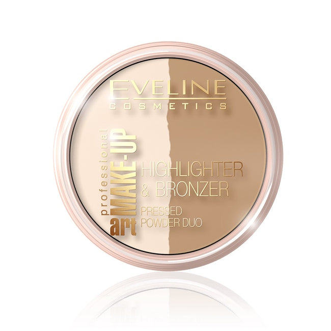 Eveline Cosmetics Art Make-Up Highlighter&Bronzer Pressed Powder puder rozświetlająco-brązujący 56 Glam Light 12g