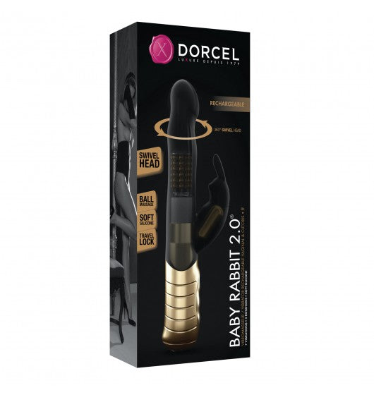 Marc Dorcel Baby Rabbit 2.0 wibrator typu króliczek z podwójną stymulacją Black & Gold