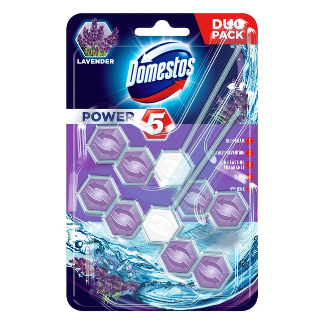 Domestos Power 5 Lavender kostka toaletowa 2x55g