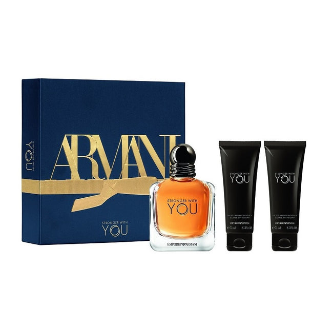 Giorgio Armani Stronger With You zestaw woda toaletowa spray 100ml + żel pod prysznic 2x75ml