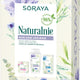 Soraya Naturalnie Roślinne Ukojenie zestaw kojący krem na dzień 50ml + kojący płyn micelarny 200ml + maska na tkaninie 17g