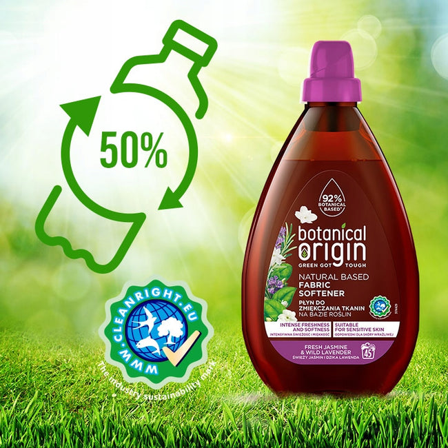 Botanical Origin Płyn do zmiękczania tkanin na bazie roślin Świeży Jaśmin i Dzika Lawenda 900ml