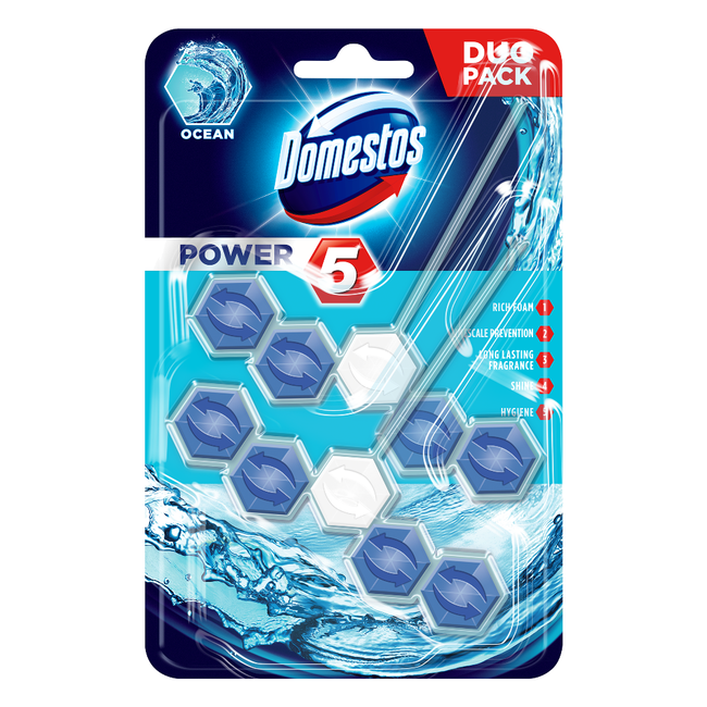 Domestos Power 5 Ocean kostka toaletowa 2x55g