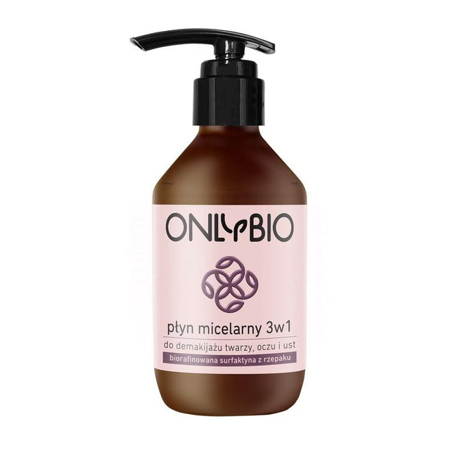 OnlyBio Płyn micelarny 3w1 do demakijażu twarzy, oczu i ust 250ml