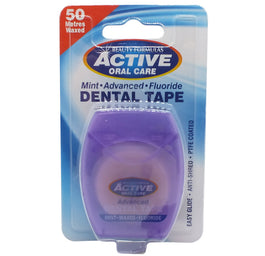 Active Oral Care Dental Tape taśma miętowa woskowana z fluorem 50 metrów