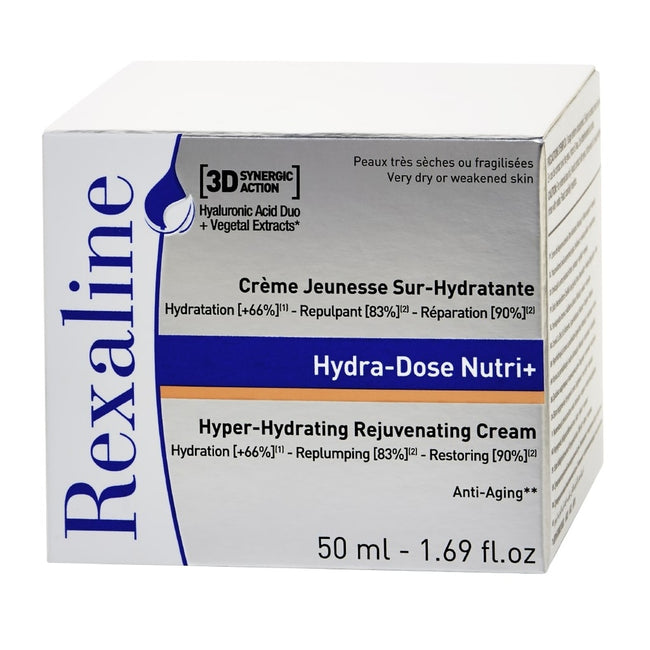 Rexaline 3D Hydra Dose Nutri+ Hyper-Hydrating Rejuvenating Cream intensywnie nawilżający krem odmładzający do twarzy 50ml