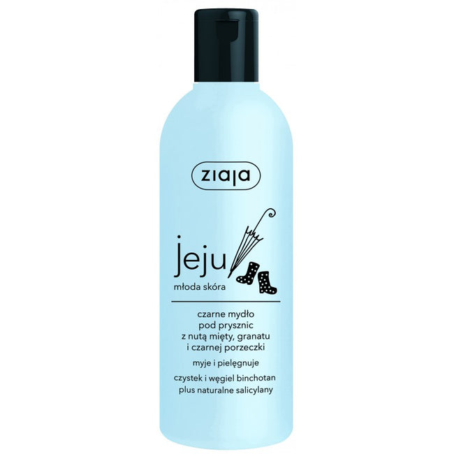 Ziaja Jeju czarne mydło pod prysznic z nutą mięty granatu i czarnej porzeczki 300ml