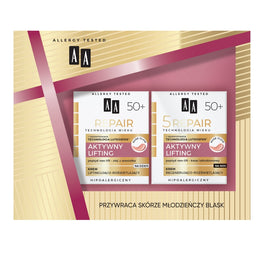 AA Technologia Wieku 5Repair 50+ Aktywny Lifting zestaw krem na dzień liftingująco-rozświetlający 50ml + krem na noc regenerująco-rozświetlający 50ml