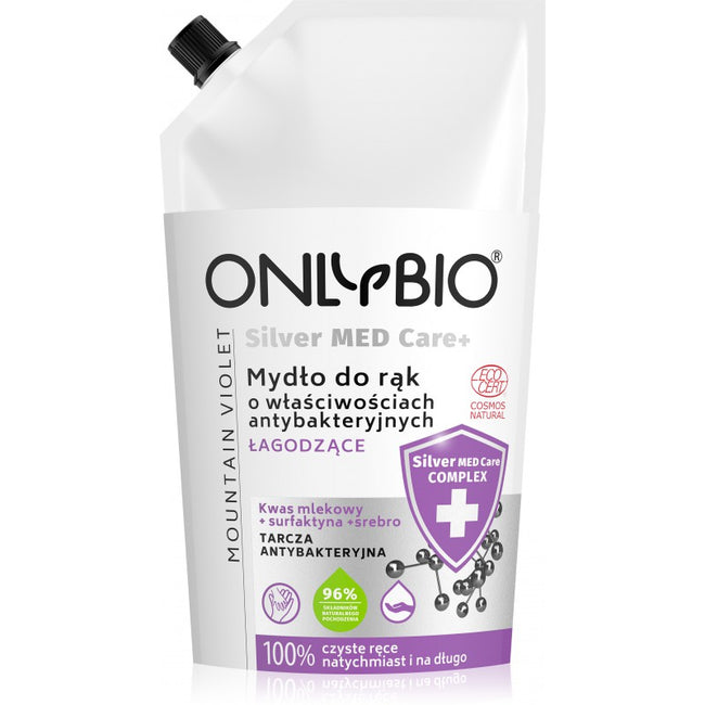 OnlyBio Silver Med Care+ łagodzące mydło do rąk o właściwościach antybakteryjnych Refill 500ml