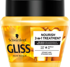 Gliss Kur Oil Nutritive Nourish 2-in-1 Treatment maska odżywcza do włosów przesuszonych i nadwyrężonych 300ml