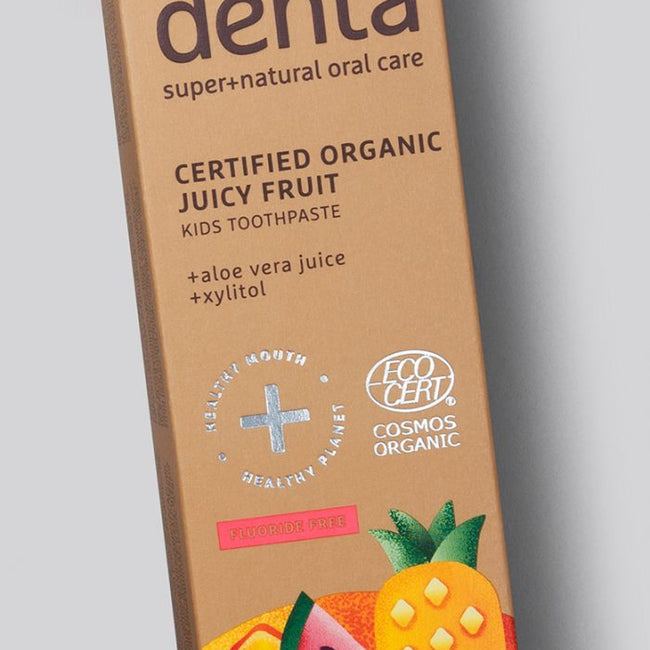 Ecodenta Certified Organic Juicy Fruit Kids Toothpaste soczyście owocowa pasta do zębów dla dzieci o smaku gumy balonowej 75ml