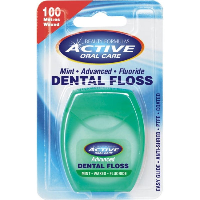 Active Oral Care Dental Floss nić dentystyczna woskowana z fluorem Mint 100 metrów