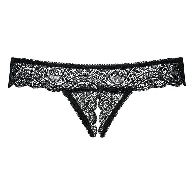 Obsessive Miamor Crotchless Thong stringi otwarte Black S/M