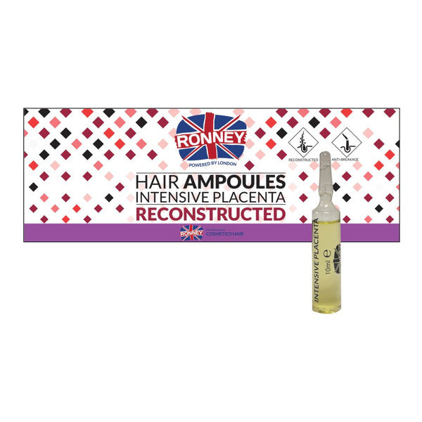 Ronney Hair Ampoules Intensive Placenta Reconstructed ampułki do włosów 12szt