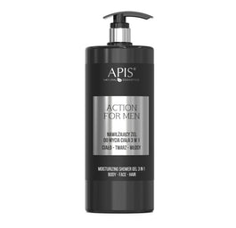 APIS Action For Men nawilżający żel do mycia ciała 3w1 1000ml