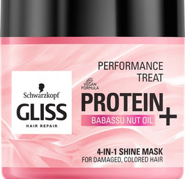 Gliss Kur Performance Treat 4-in-1 Shine Mask maska nabłyszczająca do włosów Protein + Babassu Nut Oil 400ml