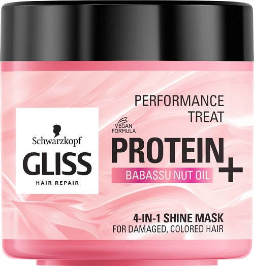 Gliss Kur Performance Treat 4-in-1 Shine Mask maska nabłyszczająca do włosów Protein + Babassu Nut Oil 400ml