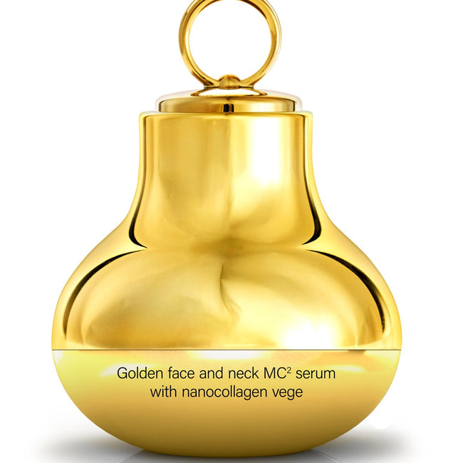 HiSkin SkinLed Golden Face And Neck MC2 Serum With Nanocollagen Vege kolagenowe złote serum do twarzy z mikromasażerem 30ml