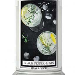Kringle Candle Duża świeca zapachowa z dwoma knotami Black Pepper Gin 623g