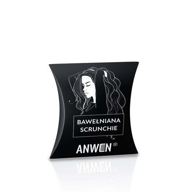 Anwen Bawełniana Scrunchie gumka do włosów Czarna