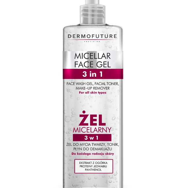 Dermofuture Micellar Face Gel 3in1 żel micelarny do mycia twarzy tonik płyn do demakijażu 400ml