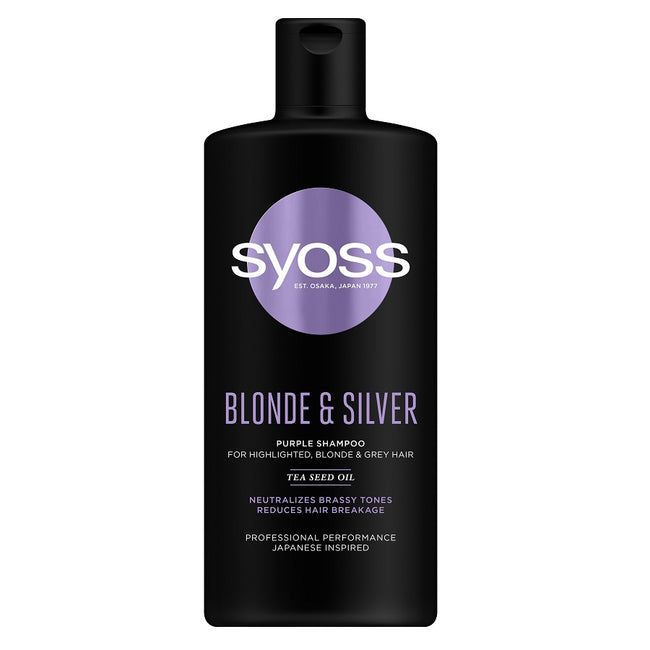 Syoss Blonde & Silver Purple Shampoo szampon neutralizujący żółte tony do włosów blond i siwych 440ml