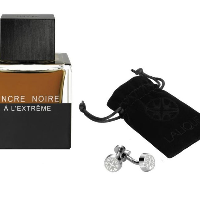 Lalique Encre Noir A L'Extreme Pour Homme zestaw woda perfumowana spray 50ml + spinki do mankietów