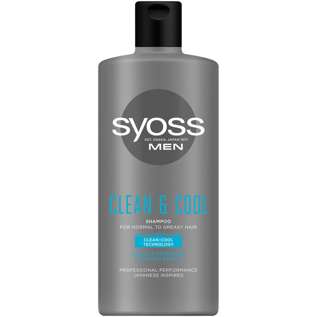 Syoss Men Clean & Cool Shampoo szampon do włosów normalnych i przetłuszczających się 440ml