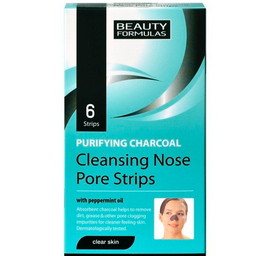 Beauty Formulas Clear Skin Purifying Charcoal Cleansing Nose Pore Strips głęboko oczyszczające paski na nos 6szt.