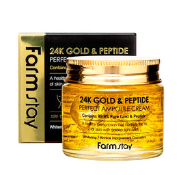 Farm Stay 24K Gold & Peptide Perfect Ampoule Cream ampułka do twarzy z 24-karatowym złotem i peptydami 80ml