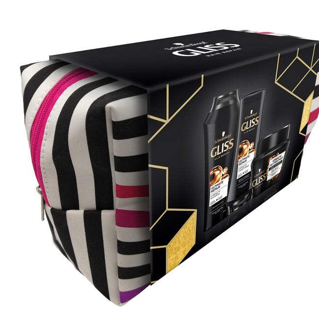 Gliss Kur Ultimate Repair zestaw szampon do włosów 250ml + odżywka do włosów 200ml + maska do włosów 300ml + kosmetyczka