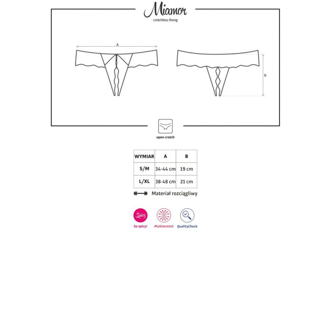 Obsessive Miamor Crotchless Thong stringi otwarte Black S/M
