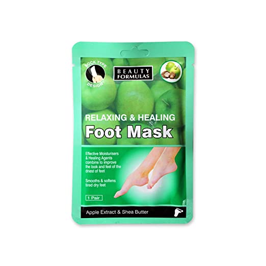 Beauty Formulas Relaxing & Healing Foot Mask relaksująco-odżywcza maska na stopy 1 para