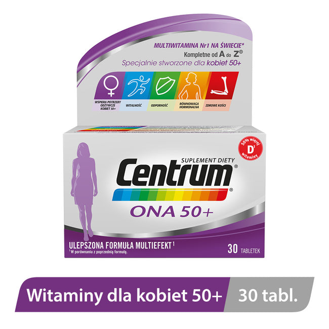 Centrum Ona 50+ witaminy i minerały dla kobiet po 50. roku życia suplement diety 30 tabletek